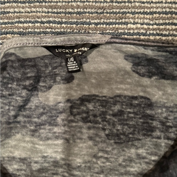 Lucky Brand Camo Burnout Tee- Front Tie Design - Picture 2 of 4